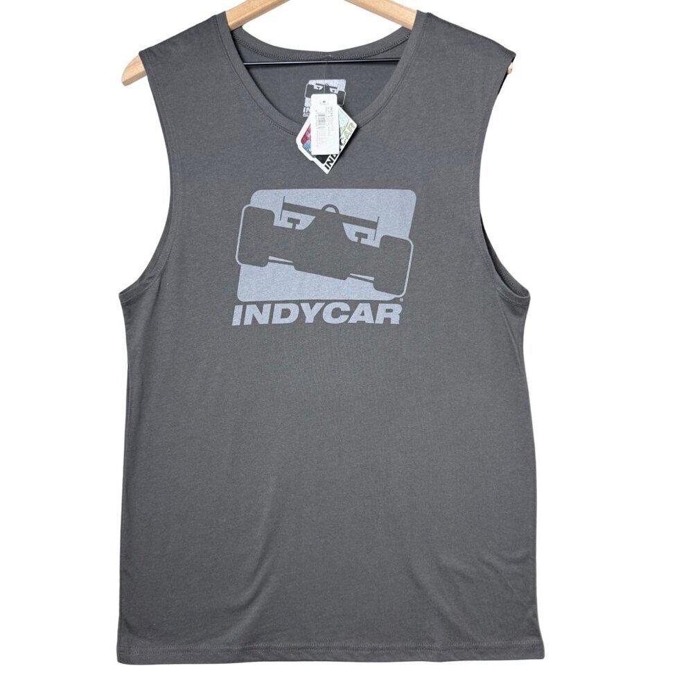 IndyCar Women’s Sleeveless Gray Graphic Print Muscle Tank Top Lightweight size M